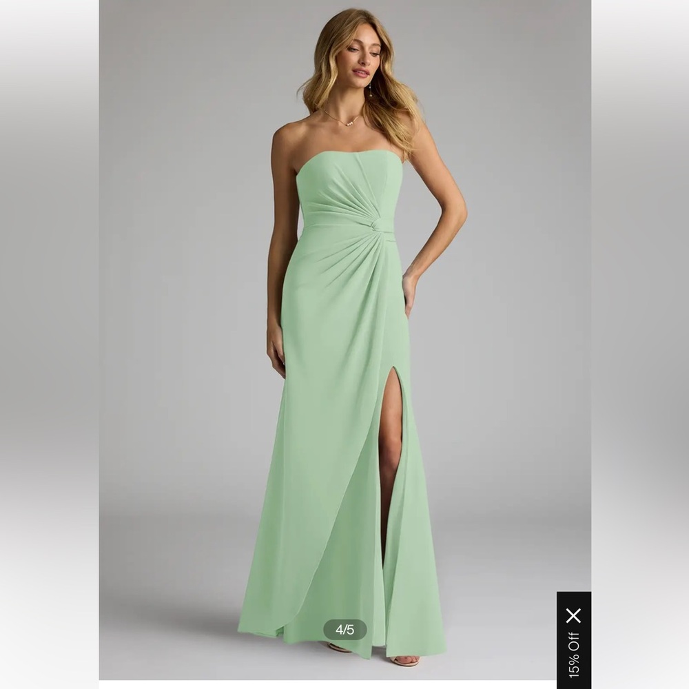 Sage green Azazie Bridesmaid Gown - Picture 2 of 5
